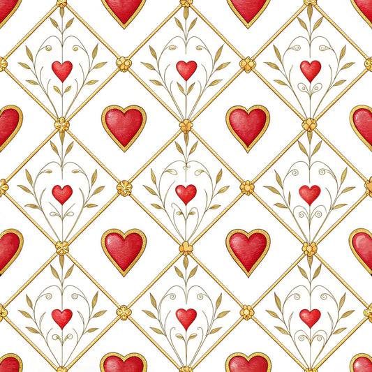 Queen of Hearts Pattern 28 Quilting Cotton Fabric