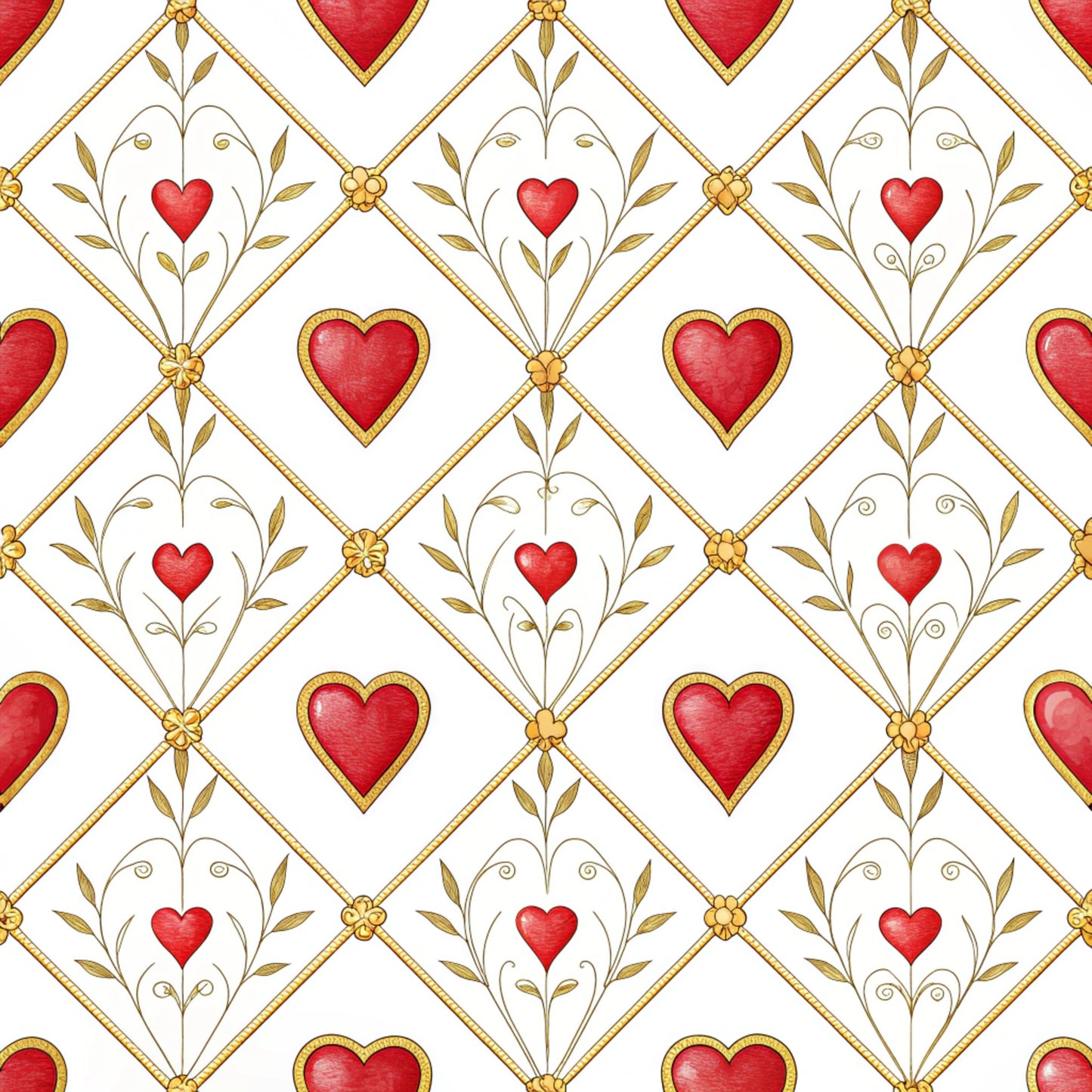 Queen of Hearts Pattern 28 Quilting Cotton Fabric