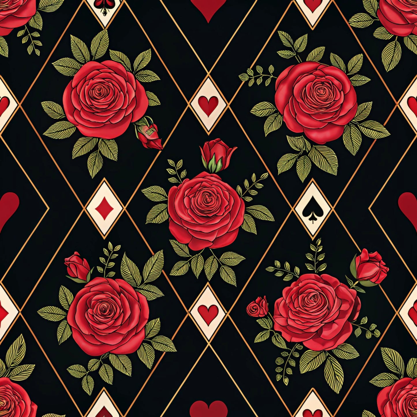 Queen of Hearts Pattern 9 Quilting Cotton Fabric