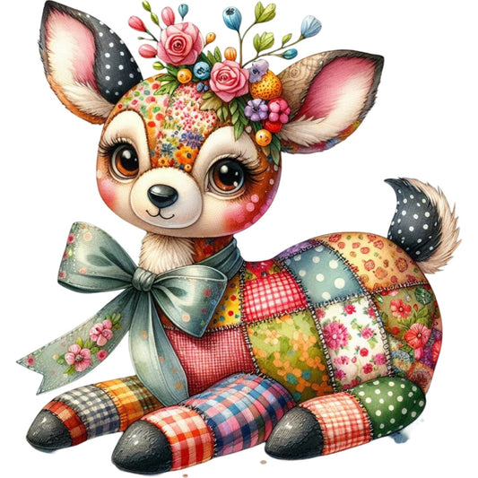 Quilted Toy Animals Fabric Panel 18