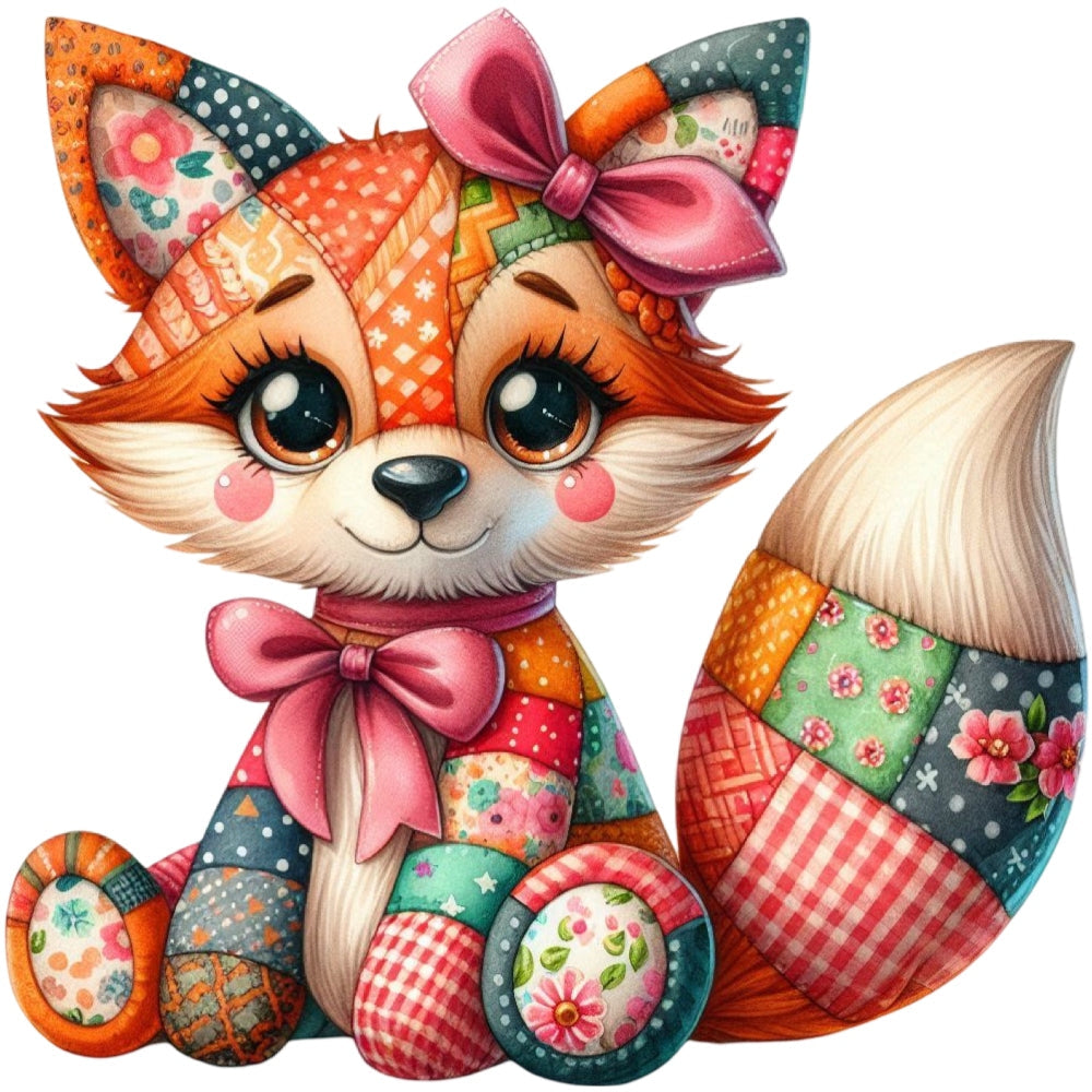 Quilted Toy Animals Fabric Panel 24