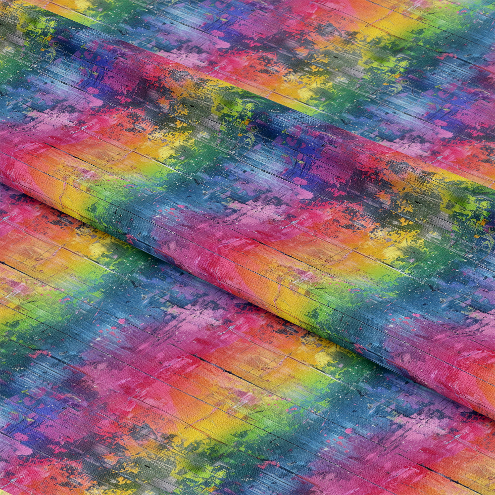 Rainbow Grunge Wall Pattern 10 Quilting Cotton Fabric