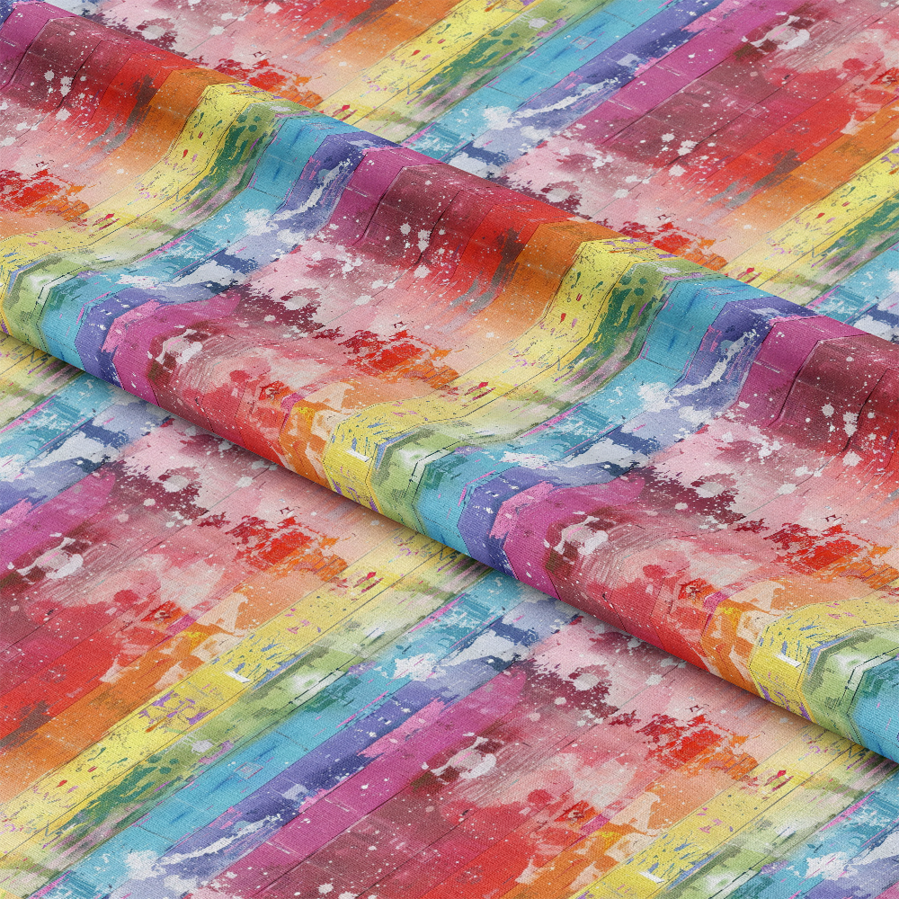 Rainbow Grunge Wall Pattern 11 Quilting Cotton Fabric