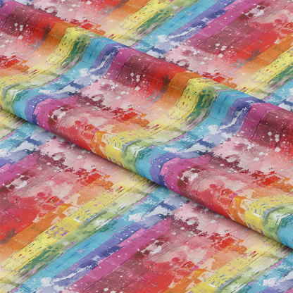 Rainbow Grunge Wall Pattern 11 Quilting Cotton Fabric