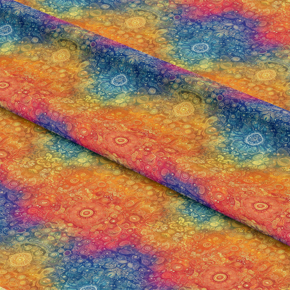 Rainbow Mandala Pattern 11 Quilting Cotton Fabric