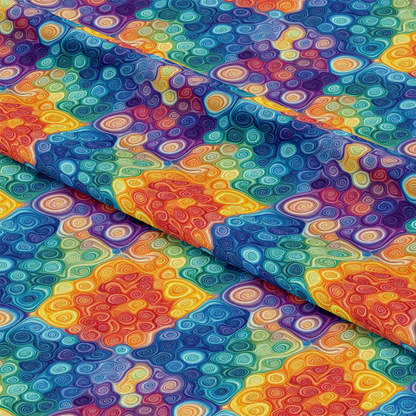 Rainbow Mandala Pattern 12 Quilting Cotton Fabric