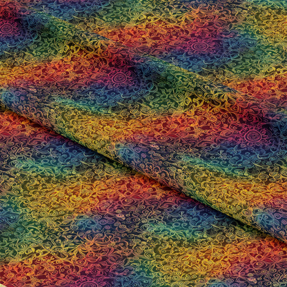 Rainbow Mandala Pattern 13 Quilting Cotton Fabric