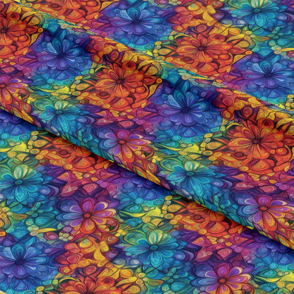 Rainbow Mandala Pattern 15 Quilting Cotton Fabric