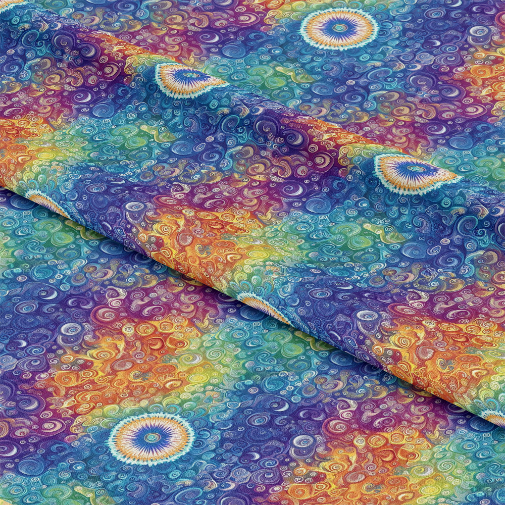 Rainbow Mandala Pattern 18 Quilting Cotton Fabric