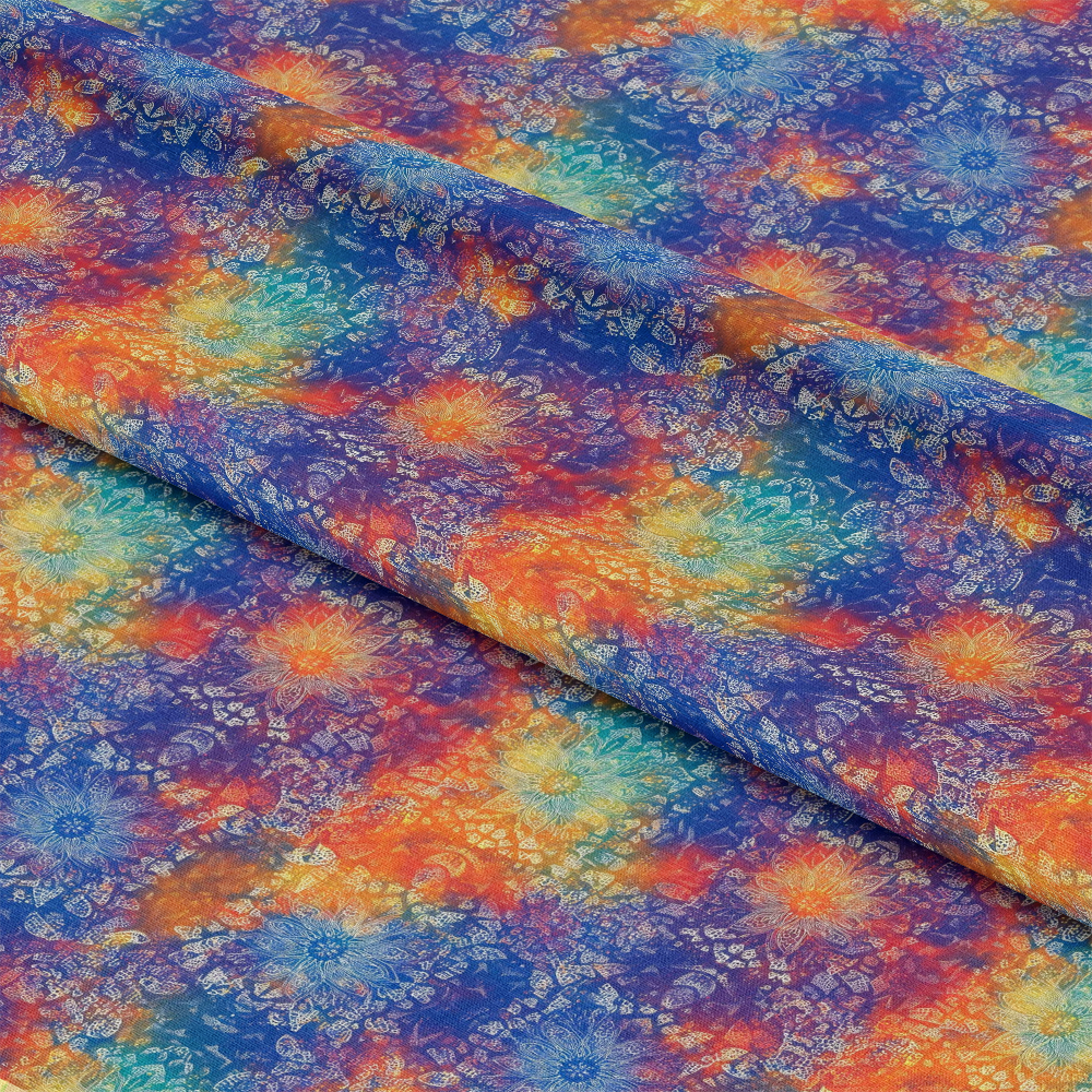 Rainbow Mandala Pattern 1 Quilting Cotton Fabric