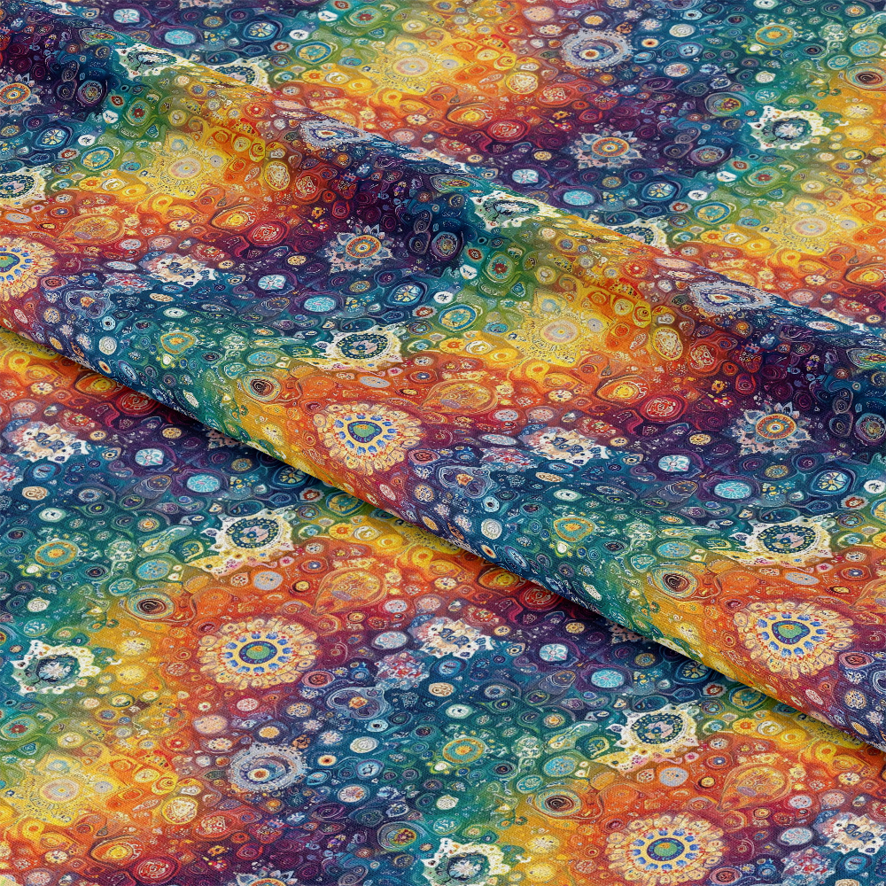 Rainbow Mandala Pattern 2 Quilting Cotton Fabric