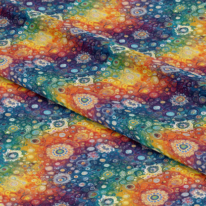 Rainbow Mandala Pattern 2 Quilting Cotton Fabric