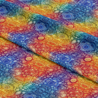 Rainbow Mandala Pattern 3 Quilting Cotton Fabric