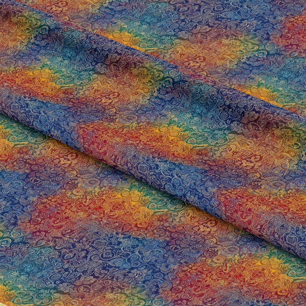 Rainbow Mandala Pattern 8 Quilting Cotton Fabric