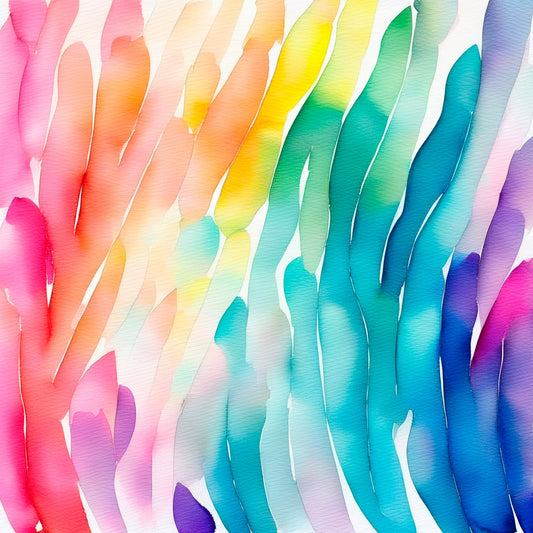 Rainbow Watercolor Shapes Pattern 11 Quilting Cotton Fabric