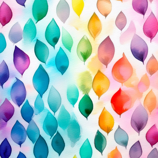 Rainbow Watercolor Shapes Pattern 12 Quilting Cotton Fabric