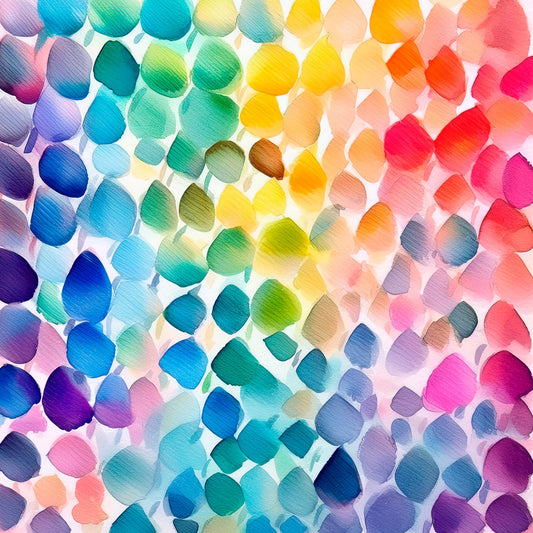 Rainbow Watercolor Shapes Pattern 4 Quilting Cotton Fabric