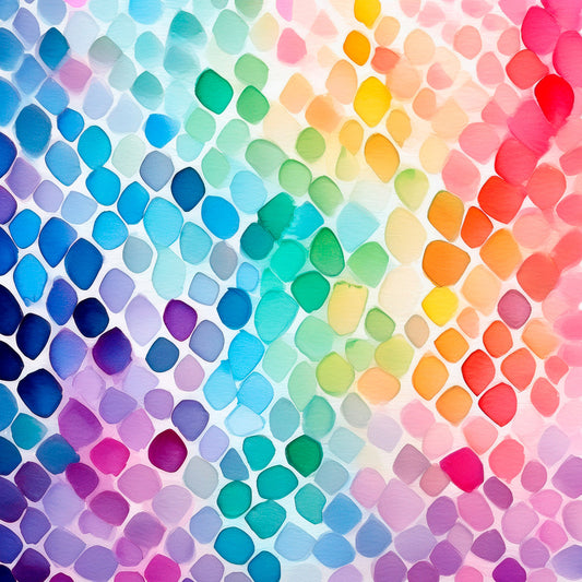 Rainbow Watercolor Shapes Pattern 7 Quilting Cotton Fabric