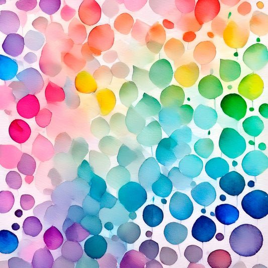 Rainbow Watercolor Shapes Pattern 9 Quilting Cotton Fabric
