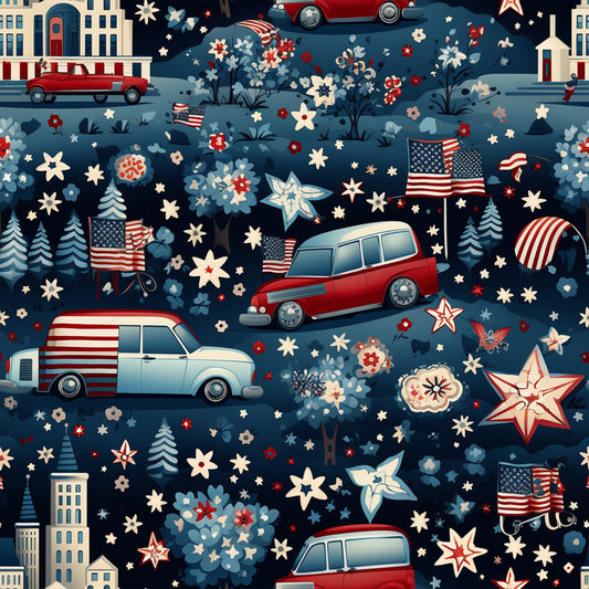 Realistic 4th of July Pattern 18 Quilting Cotton Fabric