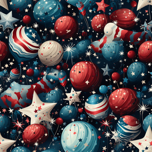 Realistic 4th of July Pattern 2 Quilting Cotton Fabric