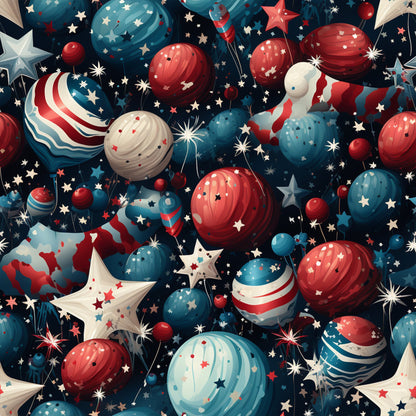 Realistic 4th of July Pattern 2 Quilting Cotton Fabric