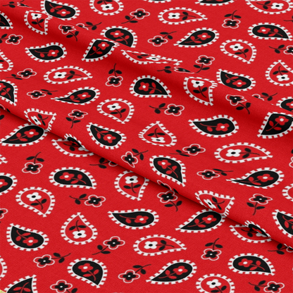 Red Bandana Pattern 6 Quilting Cotton Fabric