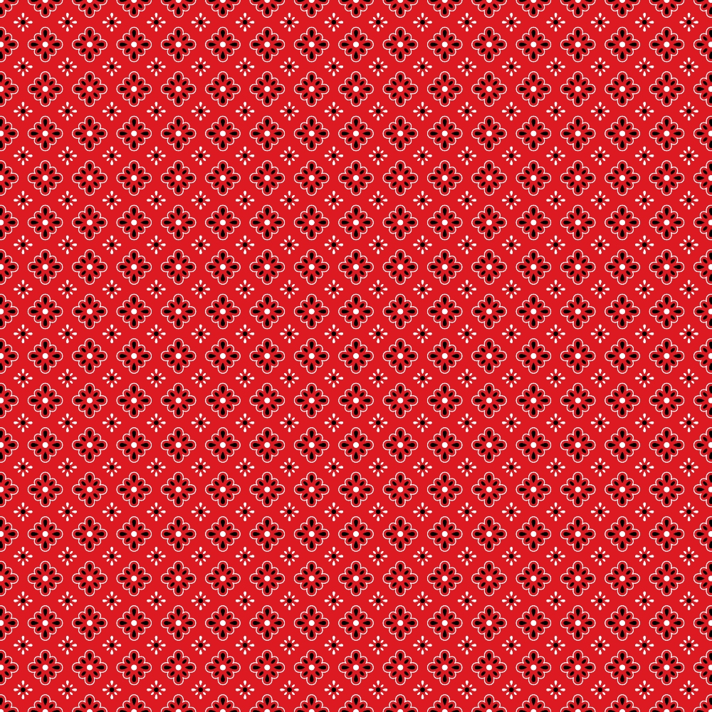 Red background with a repeating pattern of white geometric shapes forming a diamond lattice design.