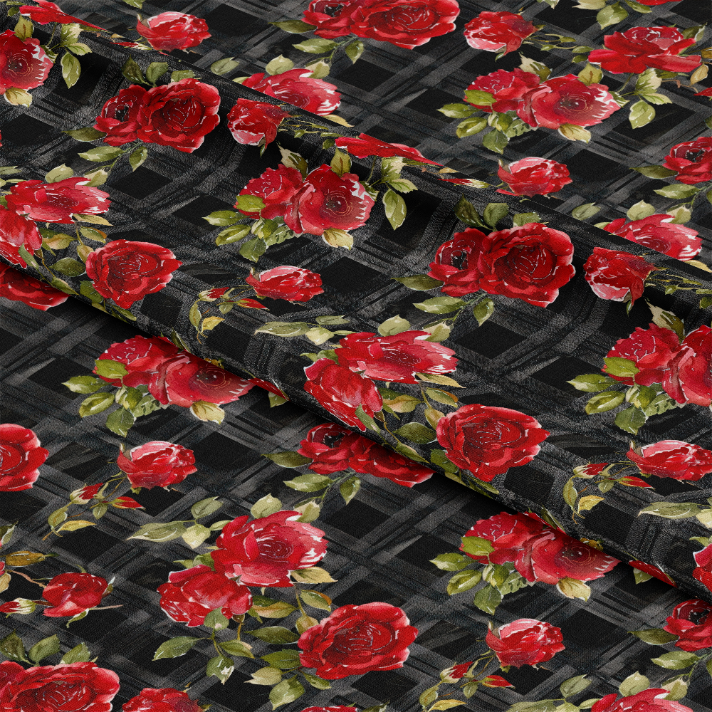 Red Baroque Roses Pattern 10 Quilting Cotton Fabric