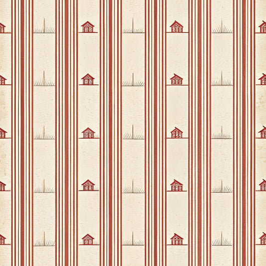 Red Farmhouse Pattern 7 Quilting Cotton Fabric