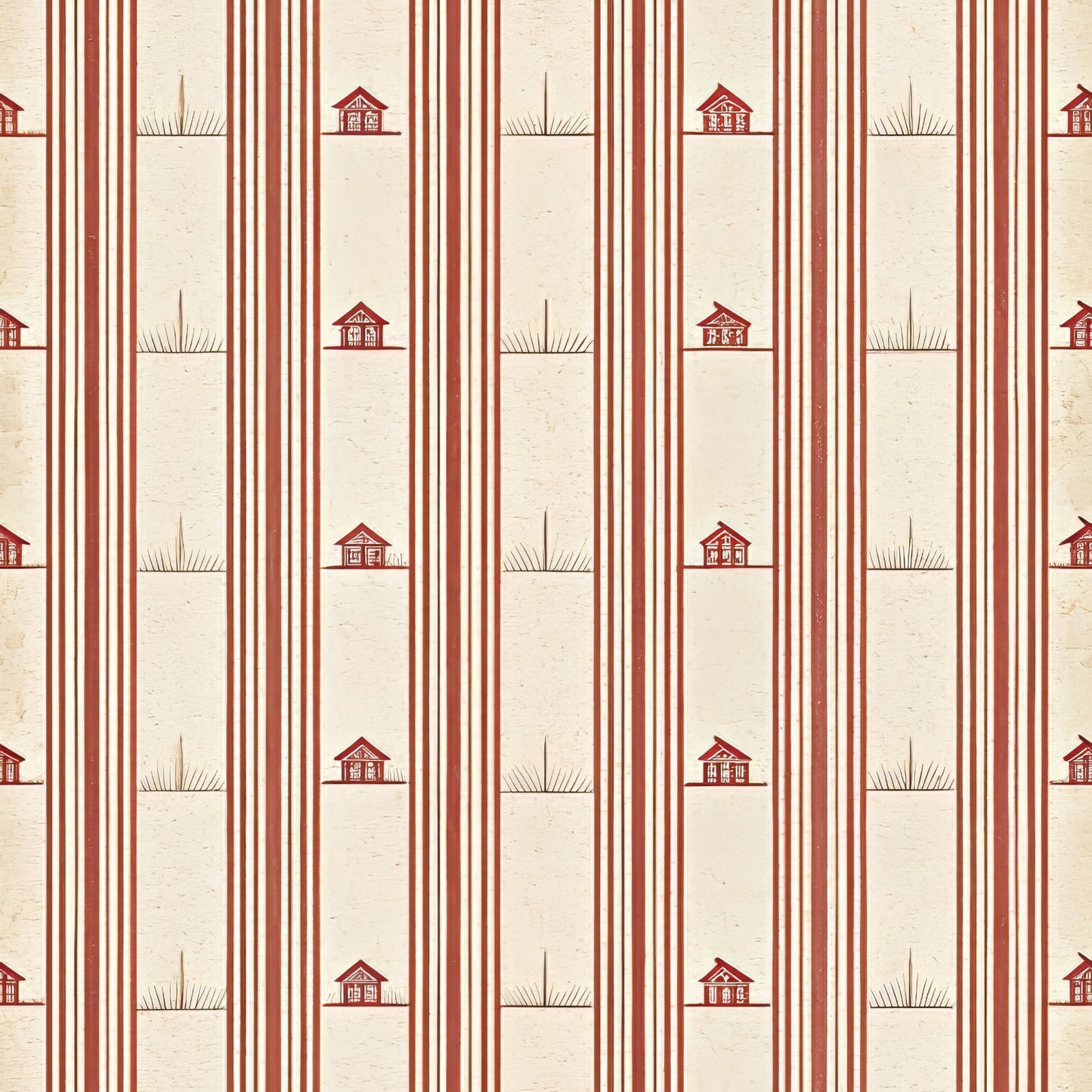 Red Farmhouse Pattern 7 Quilting Cotton Fabric