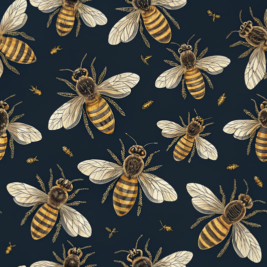 Red Roses and Bees Pattern 10 Quilting Cotton Fabric