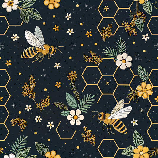 Red Roses and Bees Pattern 20 Quilting Cotton Fabric