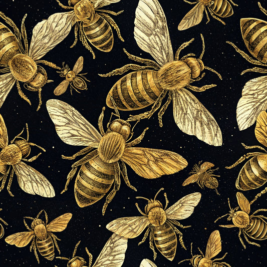 Red Roses and Bees Pattern 24 Quilting Cotton Fabric