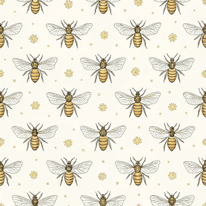 Red Roses and Bees Pattern 25 Quilting Cotton Fabric