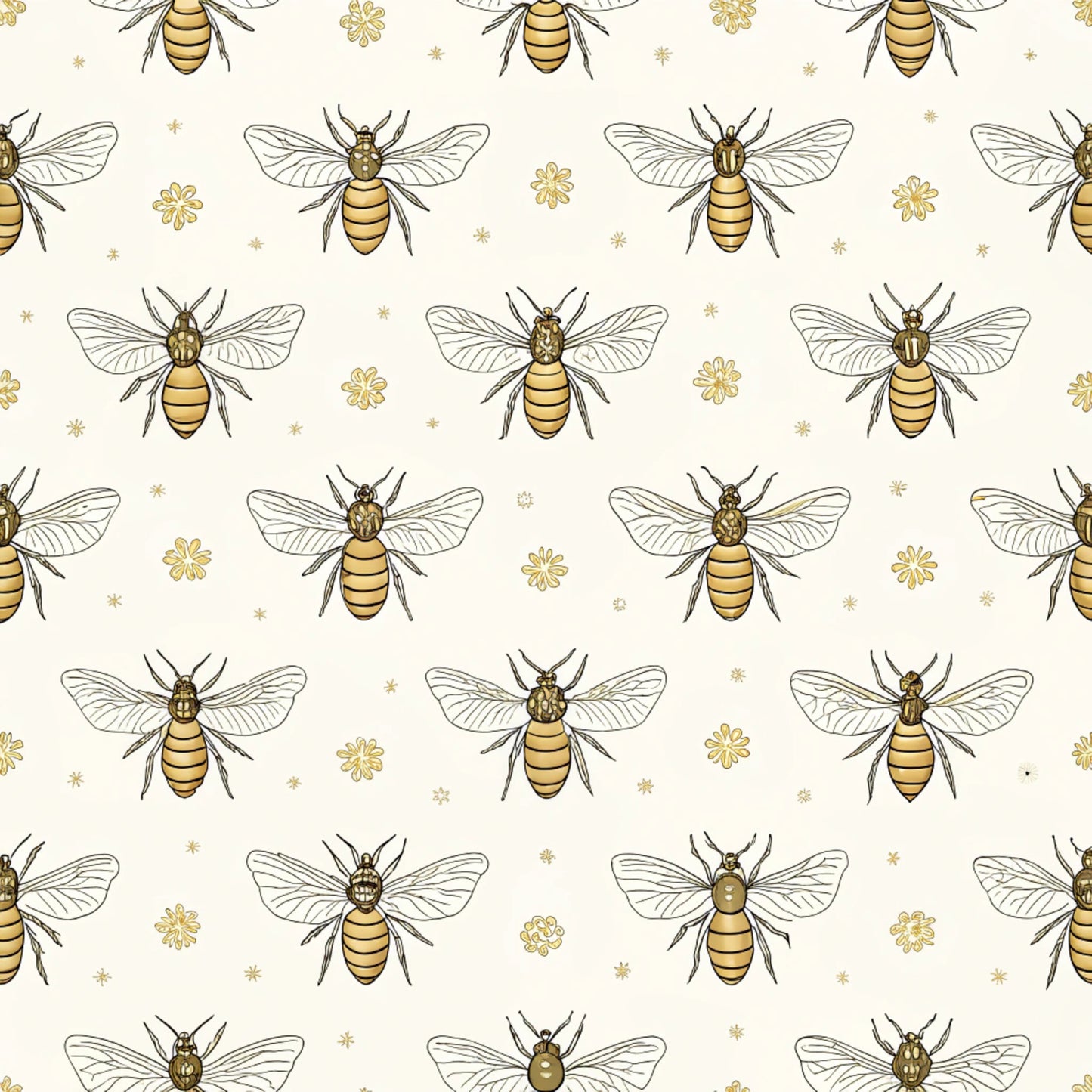 Red Roses and Bees Pattern 25 Quilting Cotton Fabric