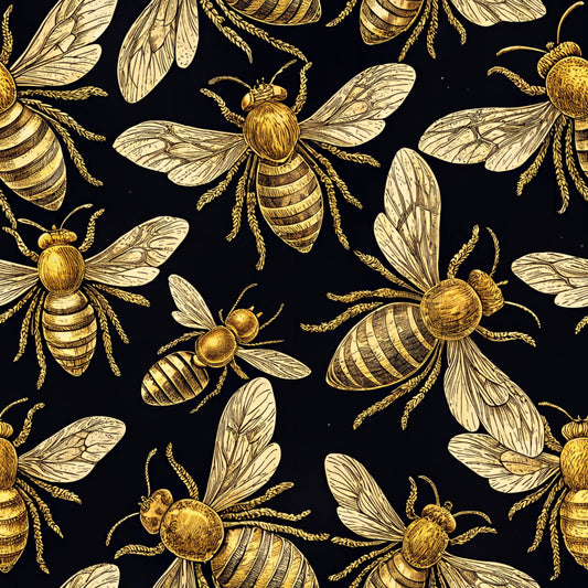 Red Roses and Bees Pattern 5 Quilting Cotton Fabric