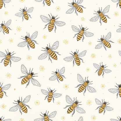 Red Roses and Bees Pattern 6 Quilting Cotton Fabric