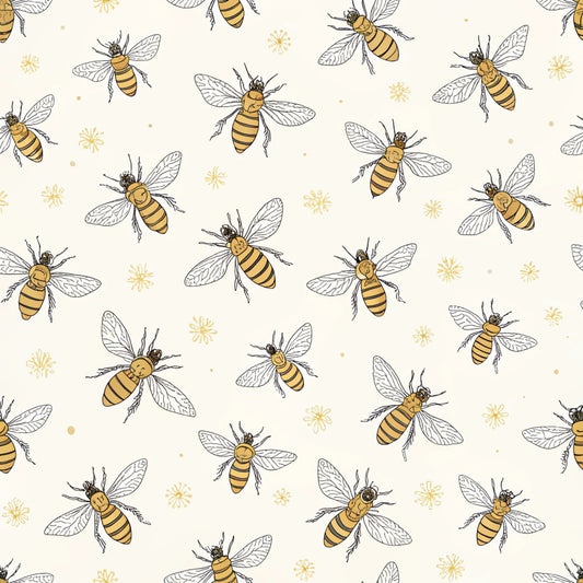 Red Roses and Bees Pattern 6 Quilting Cotton Fabric