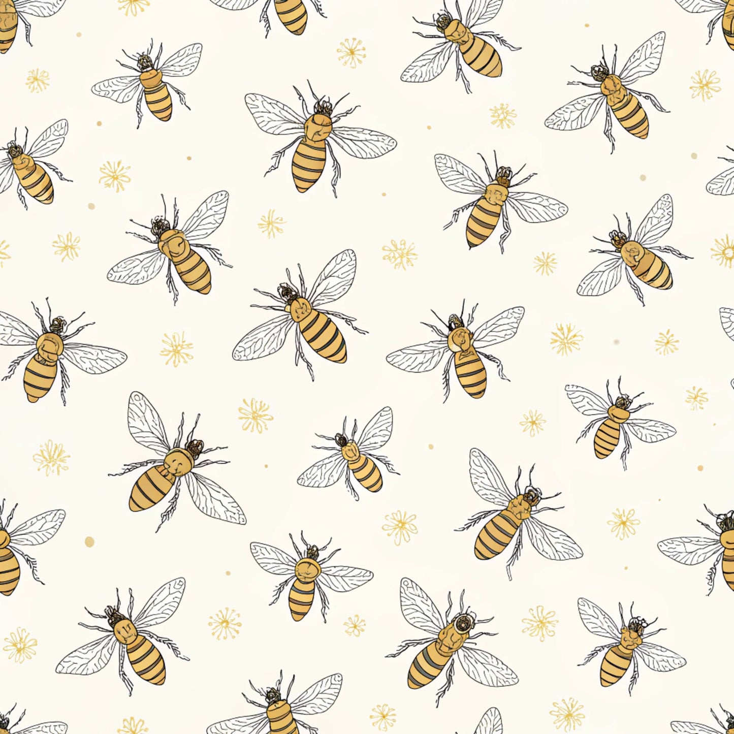 Red Roses and Bees Pattern 6 Quilting Cotton Fabric