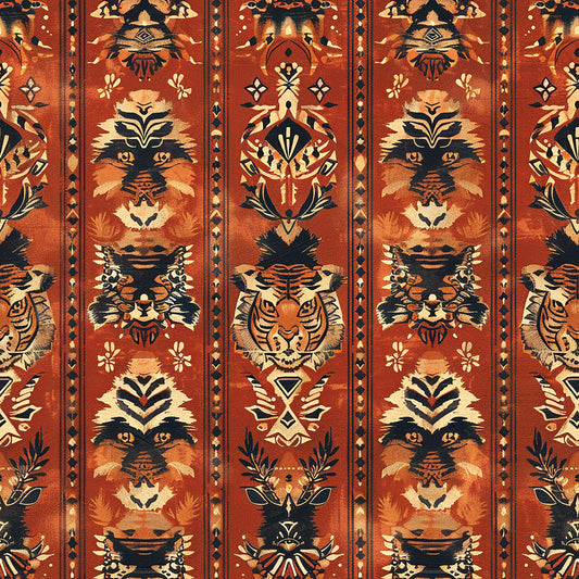 Red Tiger Pattern 1 Quilting Cotton Fabric