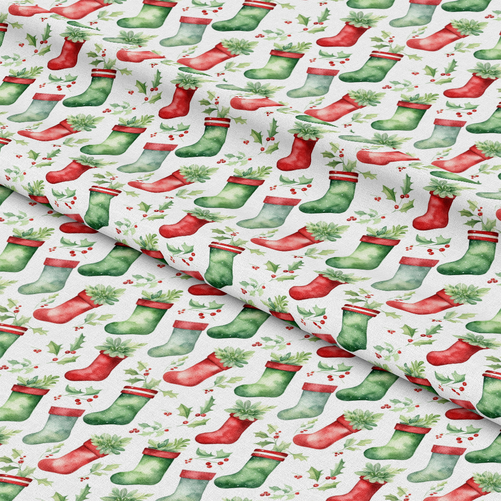 - Red and Green Watercolor Christmas Pattern 10 Quilting Cotton Fabric  
- Christmas stocking fabric  
- Holiday cotton textile  
- Festive watercolor fabric  
- Seasonal quilting material  
- Red and green holiday design  
- Christmas decoration fabric  
- Cotton fabric for quilting  
- Christmas-themed fabric  
- Watercolor style fabric