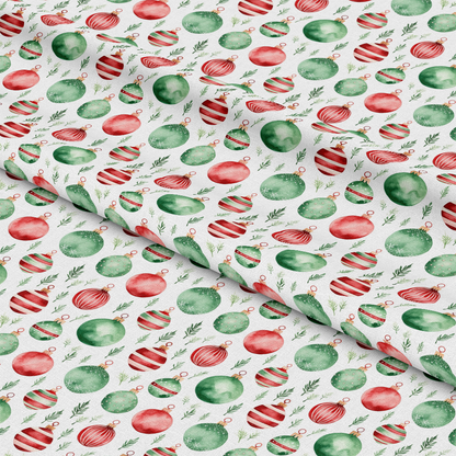 Red and Green Watercolor Christmas Pattern 2 Quilting Cotton Fabric