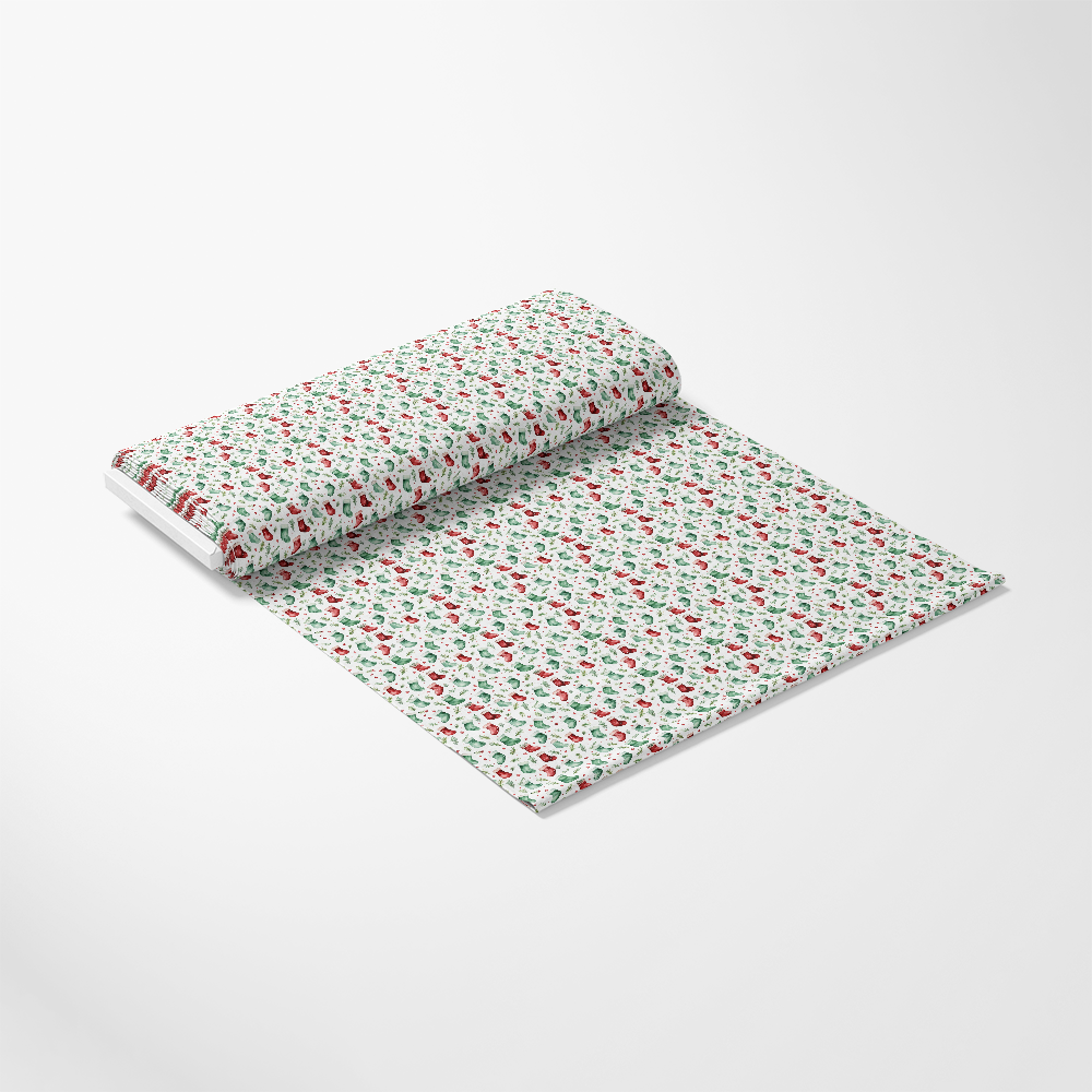 Red and Green Watercolor Christmas Pattern 9 Quilting Cotton Fabric