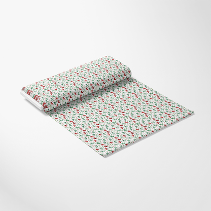 Red and Green Watercolor Christmas Pattern 9 Quilting Cotton Fabric