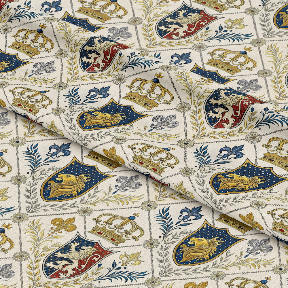 Regal Heraldic Motifs Pattern 1 Quilting Cotton Fabric