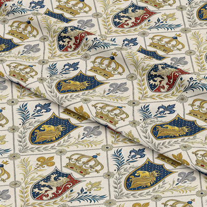 Regal Heraldic Motifs Pattern 1 Quilting Cotton Fabric