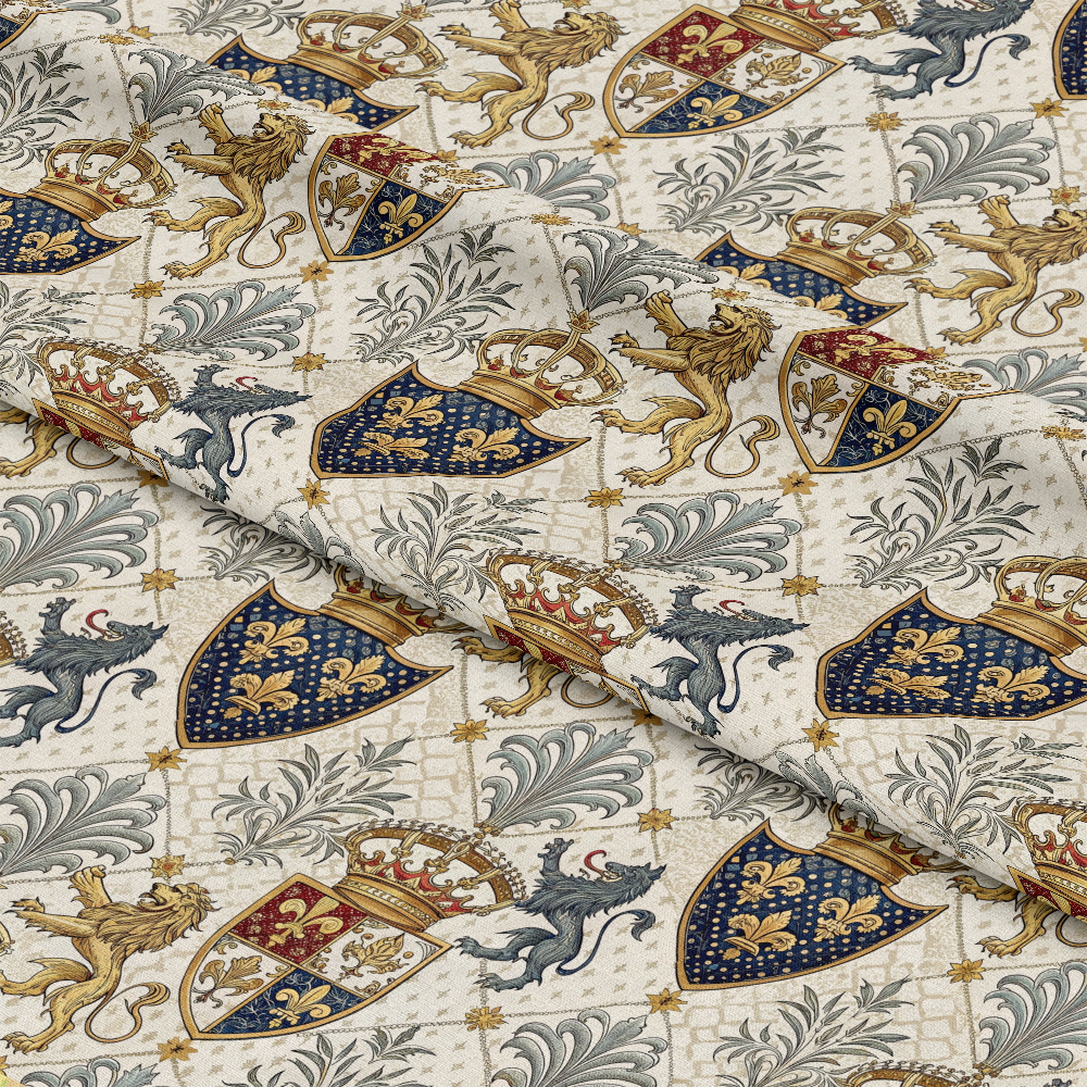 Regal Heraldic Motifs Pattern 2 Quilting Cotton Fabric