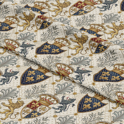 Regal Heraldic Motifs Pattern 2 Quilting Cotton Fabric