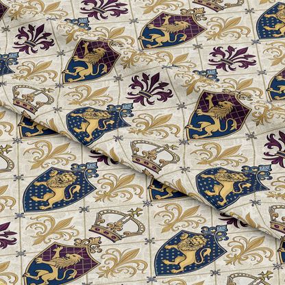 Regal Heraldic Motifs Pattern 3 Quilting Cotton Fabric